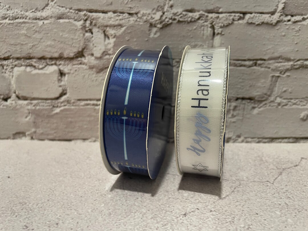 Hanukkah Ribbon, Menorah Ribbon 7/8”x 3 Yards Ribbon, Hanukkah Decor ...