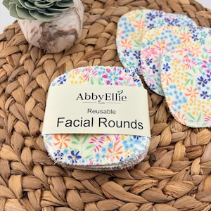 Reusable Cotton Facial Rounds | Pink Floral Makeup Remover Pads, Eco-Friendly
