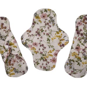 Cloth Panty Liners with Wings and Snaps | Soft and Breathable | 100% Cotton Flannel Pantyliners | Every Day Pad | Light Flow | Optional PUL