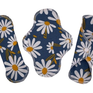 Cloth Panty Liners with Wings and Snaps | Soft and Breathable | 100% Cotton Flannel Pantyliners | Every Day Pad | Light Flow | Optional PUL