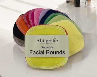 Reusable Cotton Facial Rounds 4”x4” | Washable Makeup Remover Pad| Eco Friendly Cotton Rounds Choose you Color
