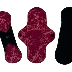Reusable Cloth Menstrual Pads, ZORB Core,  Waterproof, Washable, Regular Flow, Overnight Heavy Flow, Postpartum, Incontinence Pads - 6 Sizes