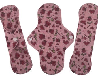 Panty Liners with Wings and Snaps | Thin, Breathable, Soft | 100% Cotton Flannel Pantyliners | Every Day Pad | Light Flow