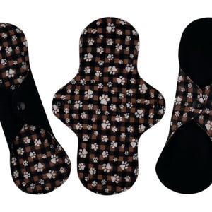 Reusable Cloth Menstrual Pads, ZORB Core,  Waterproof, Washable, Regular Flow, Overnight Heavy Flow, Postpartum, Incontinence Pads - 6 Sizes