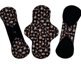 Reusable Cloth Menstrual Pads, ZORB Core,  Waterproof, Washable, Regular Flow, Overnight Heavy Flow, Postpartum, Incontinence Pads - 6 Sizes