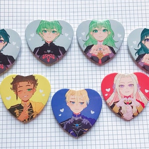 FIRE EMBLEM Three Houses - Heart Pin Buttons