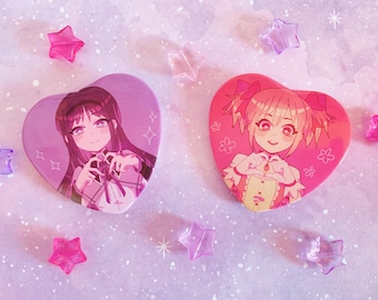 MADOKA MAGICA - Heart Pin Buttons