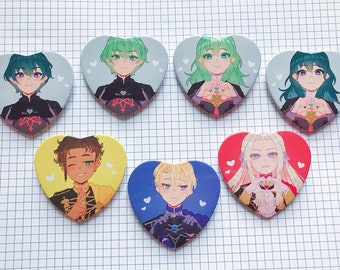 FIRE EMBLEM Three Houses - Heart Pin Buttons