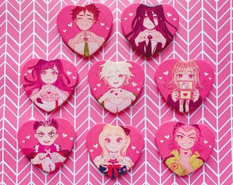 SUPER DANGANRONPA 2 - Heart Pin Buttons