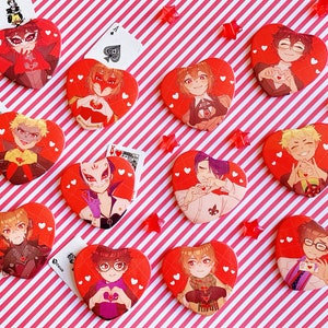 P5 - Heart Pin Buttons (Boys)