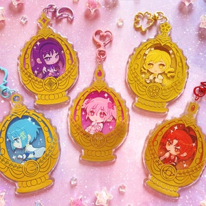 MADOKA MAGICA - Glittery Golden Foil Soul Gem Charms