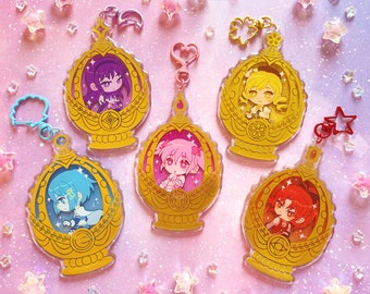 MADOKA MAGICA - Glittery Golden Foil Soul Gem Charms