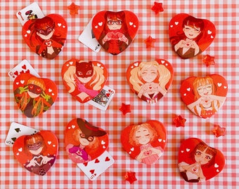 P5 - Heart Pin Buttons (Girls)