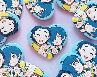 Preorder! — PERSONA 3 - Protagonist & Ryoji Mochizuki Heart Pin Button