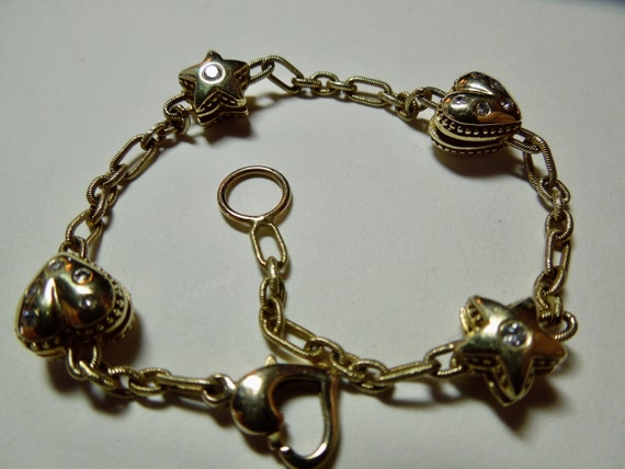 14k Hearts & Stars with Diamonds Bracelet