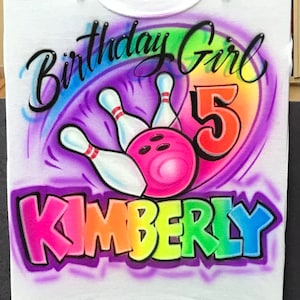 Birthday Girl Bowling Airbrush T Shirt / Hoodie