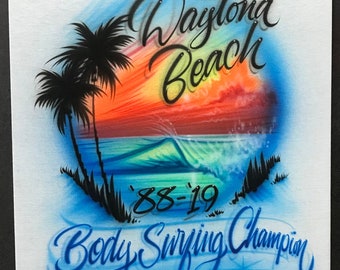Beach Vacation Airbrush T Shirt