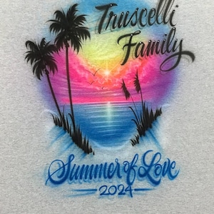 Airbrushed Beach Vacation Shirt: Personalized Names & Dates image 3