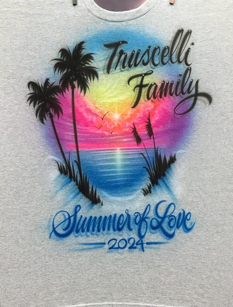 Airbrushed Beach Vacation Shirt: Personalized Names & Dates image 3