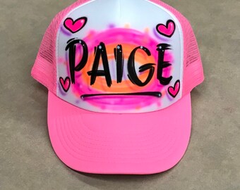 Airbrushed SnapBack Trucker Hat personalized with any name and colors