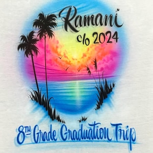 Airbrushed Beach Vacation Shirt: Personalized Names & Dates image 4