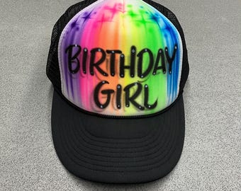 Airbrushed SnapBack trucker hat personalized with any name and colors