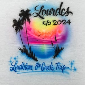 Airbrushed Beach Vacation Shirt: Personalized Names & Dates image 5