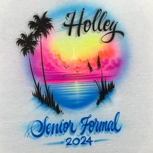 Airbrushed Beach Vacation Shirt: Personalized Names & Dates image 6