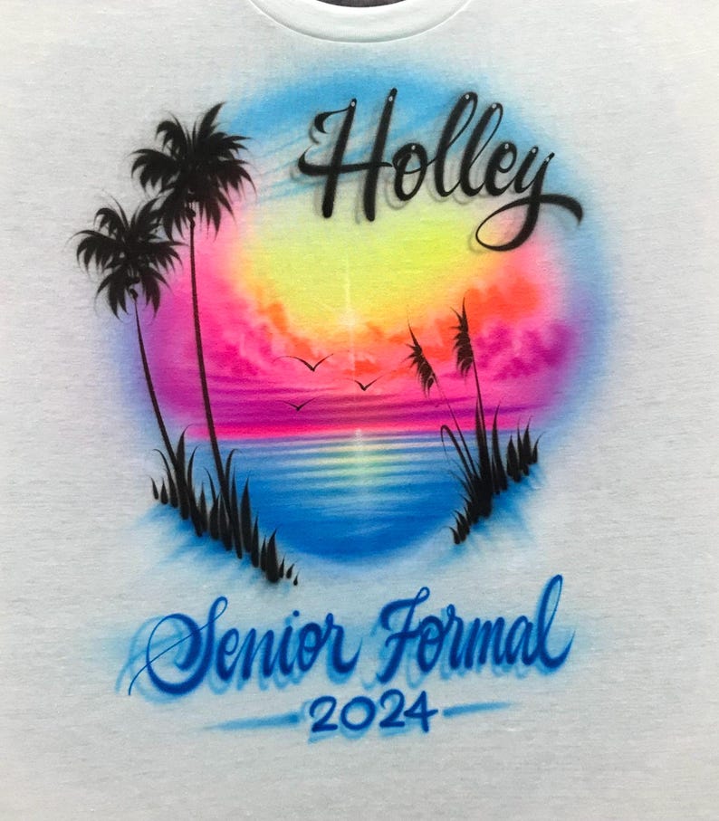 Airbrushed Beach Vacation Shirt: Personalized Names & Dates image 6