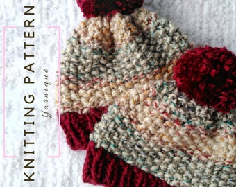 KNITTING PATTERN | The Working Man Beanie | Chunky Knit Beanie | Chunky Knitting Pattern | PDF Knitting Pattern | Knit Beanie | Yarnique