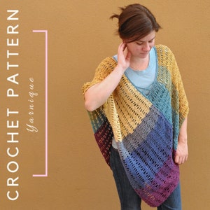 CROCHET PATTERN | Athena Poncho | Crochet Poncho | Crochet Clothing | Crochet Lace | Easy Crochet Pattern | PDF Crochet Pattern | Yarnique