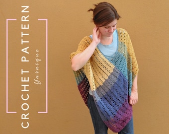 CROCHET PATTERN | Athena Poncho | Crochet Poncho | Crochet Clothing | Crochet Lace | Easy Crochet Pattern | PDF Crochet Pattern | Yarnique