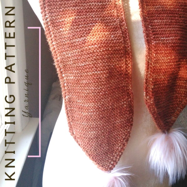KNITTING PATTERN | Softly Angled Scarf | Knit Scarf | Easy Knit Scarf | Beginner Knit | Eyelet Scarf | Pointed Scarf | Knitting | Yarnique