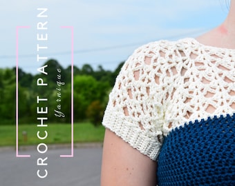 HÄKELMUSTER | Coralyn Raglan | Gehäkeltes Kleidungsstück | Häkelspitze | Gehäkeltes Lacy Kleidungsstück | Häkelanleitung Raglan | Garn