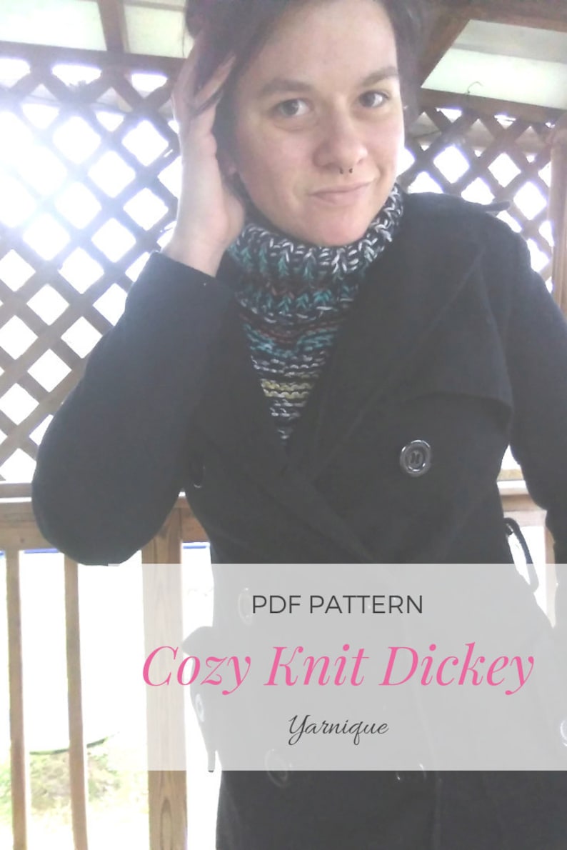 KNITTING PATTERN Cozy Knit Dickey Knit Dickey Easy Knit Pattern Knitting Pattern Chunky Knit Pattern PDF Knit Pattern Yarnique image 2