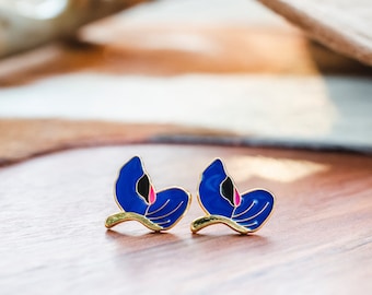 Bluebonnet Handcrafted Enamel Earrings- Texas State flower- Texas Bluebonnet Jewelry- Gifts for Texans- Gifts for Texans- Lupine