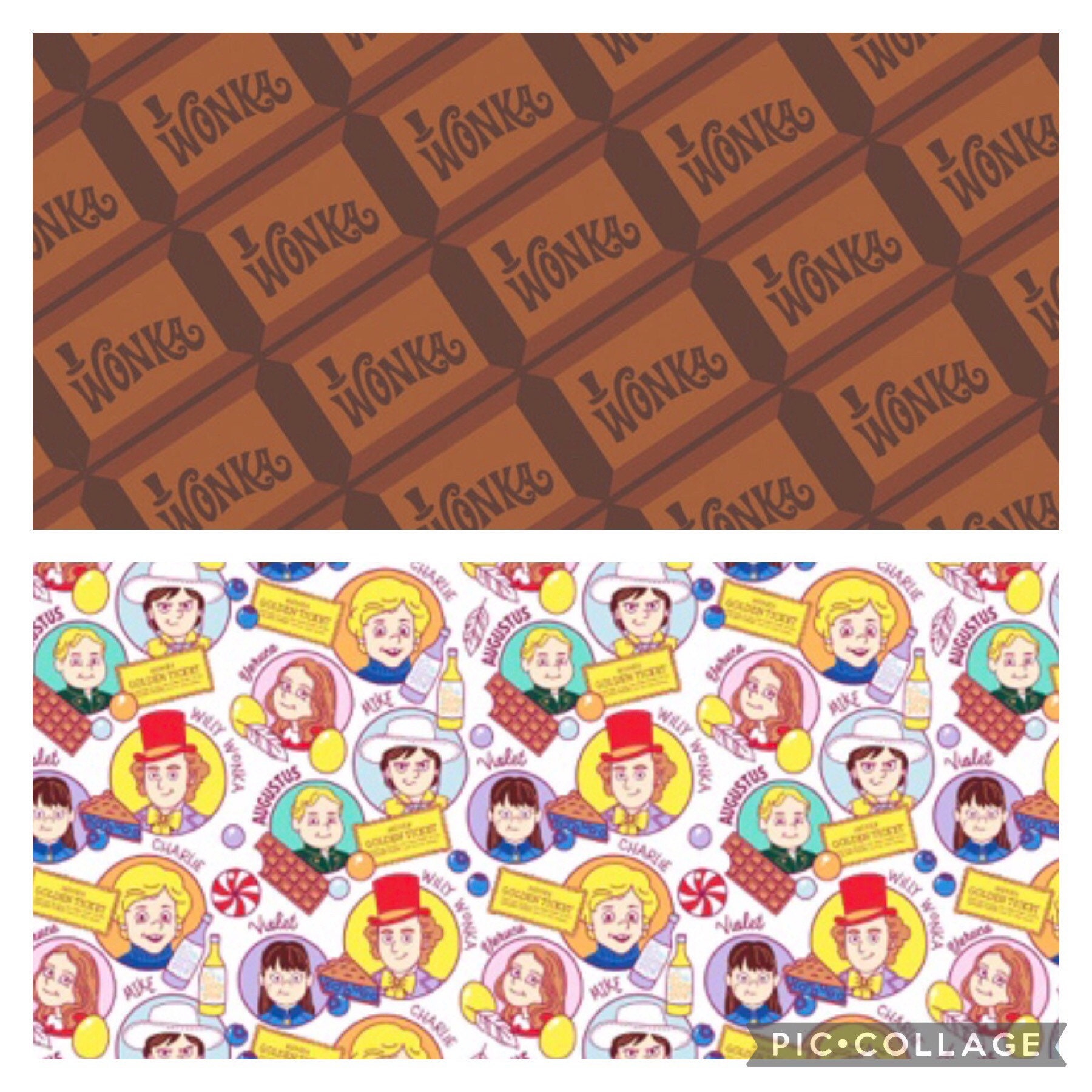 Willy Wonka and the Chocolate Factory Fat Quarters Pop Culture Etsy