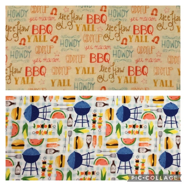 Barbecue BBQ Summer grill Fat Quarter cotton fabric