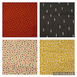 Black Gray Yellow Rust Rainbow colored confetti paisley Fabric Fat quarters