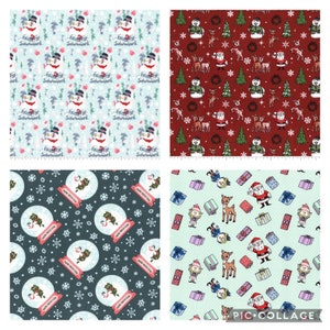 Classic Christmas Rudolph Frosty the Snowman Yetti Abominable Snowman Santa fabric fat quarters