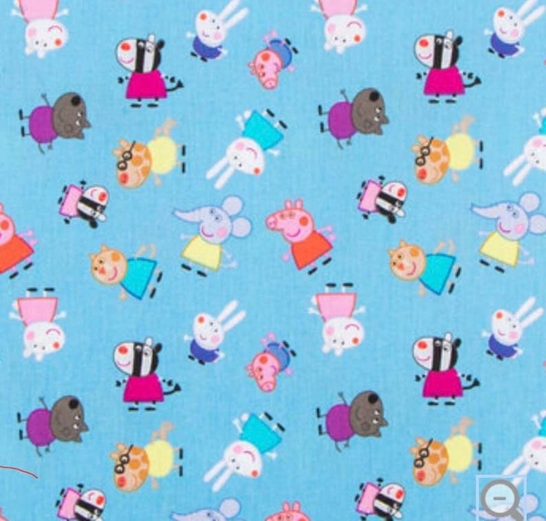 Peppa Pig Hey Arnold Doc Mcstuffins Rug Rats Nickelodeon TV Fat Quarter