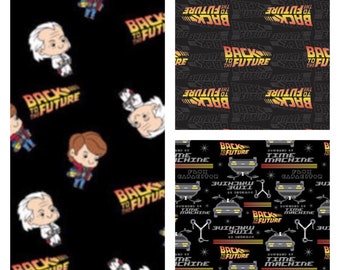 Universal Studios Back to the Future fabric fat quarter flux capacitor 90 cartoon movie tv