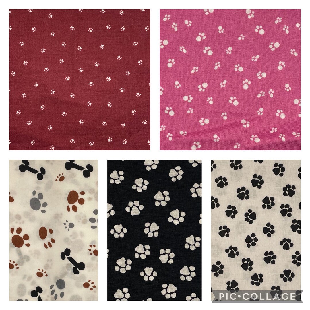 Dog Paw Print Fabric Fat Quarters Etsy