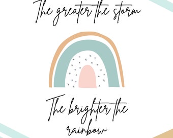 Growth Mindset Rainbow Printable Wall Art, Nursery, Classroom, Kids, Children's Inspirational Art Modern Boho