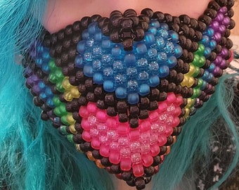 Hearts + Rainbow Wings Kandi Mask