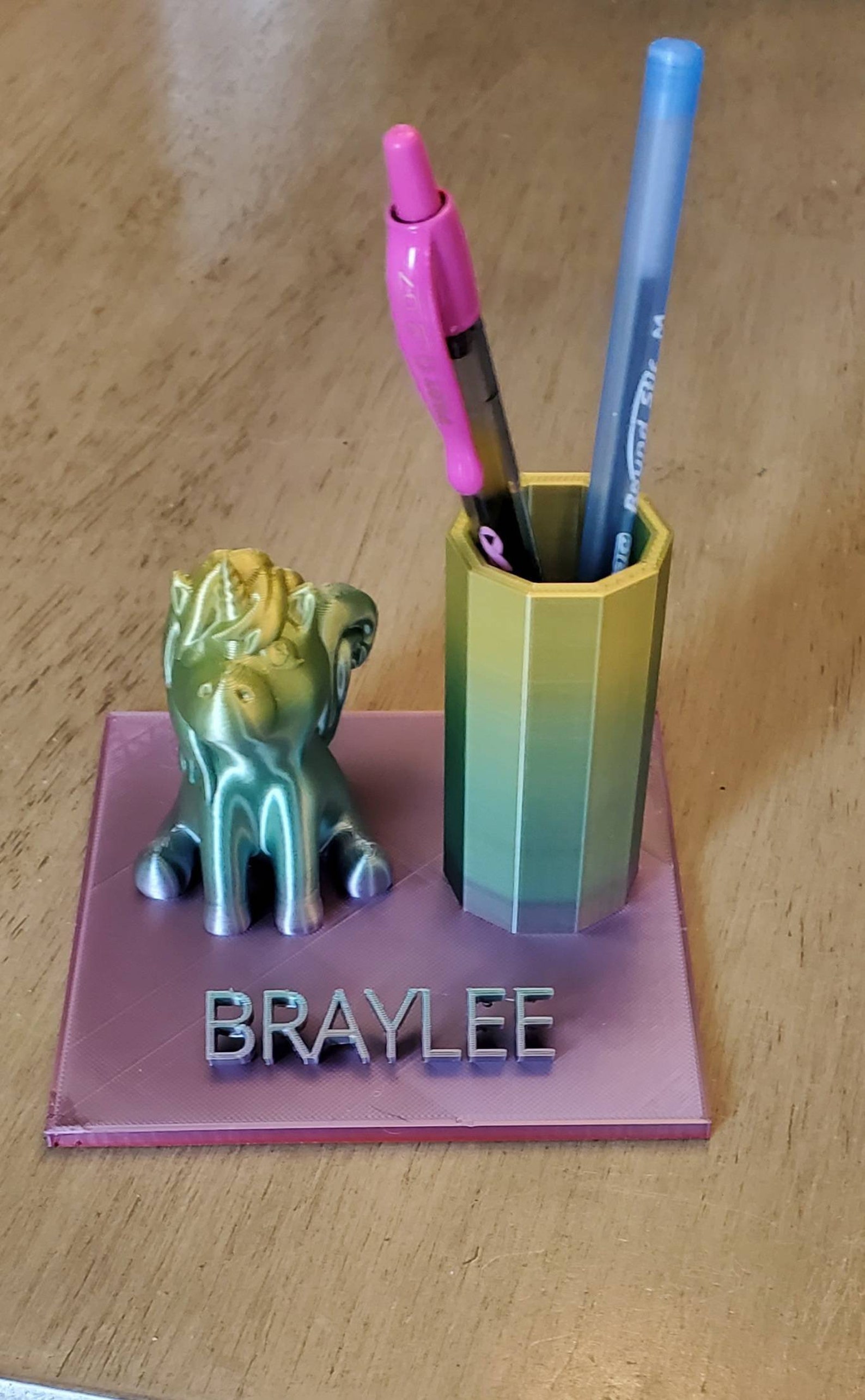 3d Printed Unicorn pencil holder with custom name | Etsy