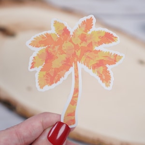 Palm Tree Vinyl Sticker, Laptop Decal, Car Decal, Waterproof, Dishwasher Safe, 2.58&quot; x 3&quot;