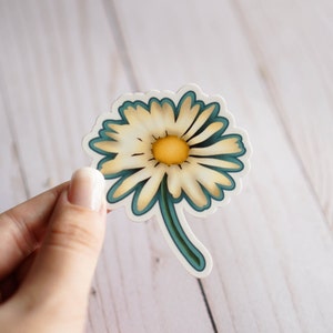 Daisy Vinyl Sticker, Laptop Decal, Car Decal, Waterproof, Dishwasher Safe, 2.56&quot; x 3&quot;