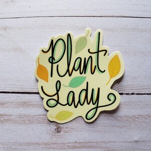 Plant Lady Vinyl Sticker, Plant Sticker, Laptop Decal, Car Decal, Waterproof, Dishwasher Safe, 2.79&quot; x 3&quot;