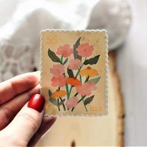 Etiqueta engomada del vinilo del sello de la flor, calcomanía del ordenador portátil, calcomanía del coche, impermeable, seguro del lavavajillas, 2.35 "x 3"